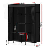 Large Portable Clothes Closet Wardrobe with Shelf Black
