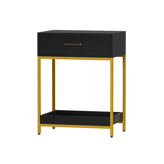 Calgary Wooden Bedside Table Side Table Shelf Bedroom Furniture Nightstand - Black