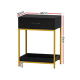Calgary Wooden Bedside Table Side Table Shelf Bedroom Furniture Nightstand - Black