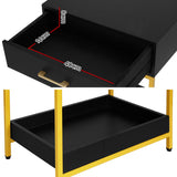Calgary Wooden Bedside Table Side Table Shelf Bedroom Furniture Nightstand - Black