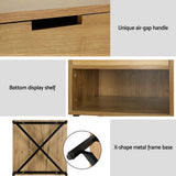 Edmonton Wooden Bedside Table Shelf Side Nightstand Storage Bedroom - Rust Oak