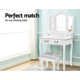 Dressing Table Stool Velvet - White