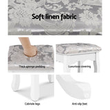 Dressing Table Stool Velvet - White