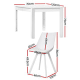 5-Piece Nello White Dining Table & Chair Set Rectangle