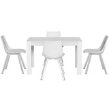 5-Piece Nello White Dining Table & Chair Set Rectangle