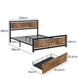 Cosseted Bed & Mattress Package with 35cm Mattress - Black & Wood Double