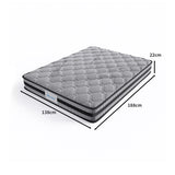 Charlotte 22cm Spring Foam Mattress Medium Firm Dark Grey - Double