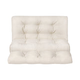 Micah 2-Seater Floor Lounge Sofa Bed Pillow Leather - White