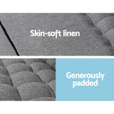 Merryn 2-Seater Fabric Folding Floor Sofa Bed Lounge - Grey