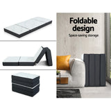 Andrew 10cm Portable Mattress Folding Foldable Foam Floor Bed Tri Fold 180cm - Single