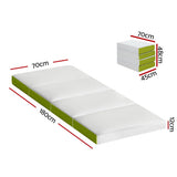 Andrew 12cm Foldable Mattress 4-FOLD Folding Bed Mat Camping Single Green - Single
