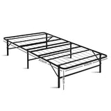 Pisa Foldable Metal Bed Frame - Black King Single