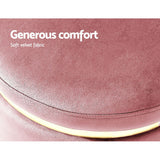 Round Velvet Foot Stool Ottoman Foot Rest Pouffe Padded Seat Pouf Pink