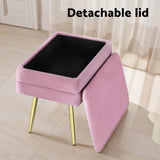 Ottoman Storage Foot Stool Vanity Velvet - Pink
