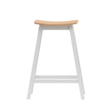 Set of 2 Dundee Wooden Bar Stools Bar Stool Dining Chairs Kitchen Barstools - Pine & White