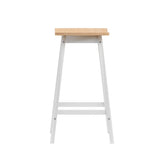 Set of 2 Dundee Wooden Bar Stools Bar Stool Dining Chairs Kitchen Barstools - Pine & White