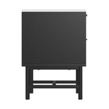 Montreal Bedside Table with 2 Drawers - Black