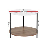 Irida Side End Table Round - White & Wood