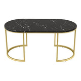 Ivena Coffee Table Marble Effect - Black
