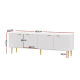 Emily 180cm TV Cabinet Entertainment Unit Stand Storage - White