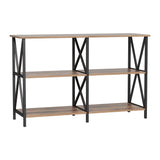 Elowen Metal 120cm 3-tier Console Table - Walnut