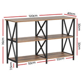 Elowen Metal 120cm 3-tier Console Table - Walnut