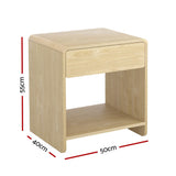 Winnipeg Wooden Bedside Table - Pine