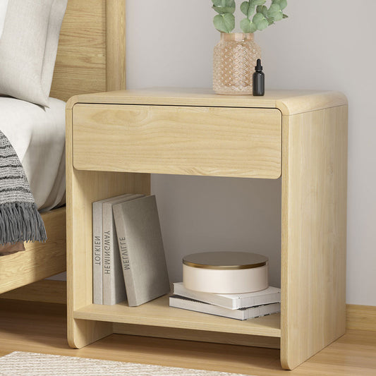 Winnipeg Wooden Bedside Table - Pine