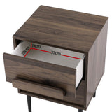 Shawn Wooden Bedside Table with 2 Drawers - Walnut