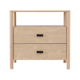 Timmins Wooden Bedside Table with 2 Drawers - Pine