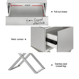 Surrey Mirrored Bedside Table Side End Table Drawers Nightstand Bedroom - Silver