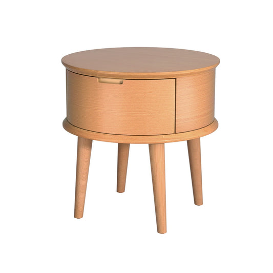 Richmond Wooden Bedside Table Curved Drawers Side End Table Nightstand Legs Bedroom - Oak