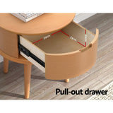 Richmond Wooden Bedside Table Curved Drawers Side End Table Nightstand Legs Bedroom - Oak