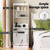 Estevan Wooden Bedside Table - White