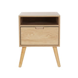 Delta Wooden Bedside Table Side End Table Shelf Nightstand Bedroom Storage - Wood