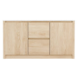 Todd Wooden Buffet Sideboard Marble Style Tabletop - Pine