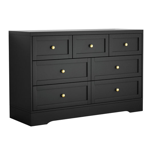 Artiss 7 Chest of Drawers Dresser Table - Black