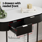 100cm Console Table 2 Drawers - Black