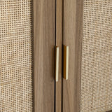 Lorcan Rattan Buffet Sideboard 3 Doors - Dark Oak