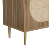 Lorcan Rattan Buffet Sideboard 3 Doors - Dark Oak