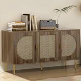 Lorcan Rattan Buffet Sideboard 3 Doors - Dark Oak