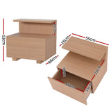 Manitoba Wooden Bedside Table with 1 Drawer - Pine