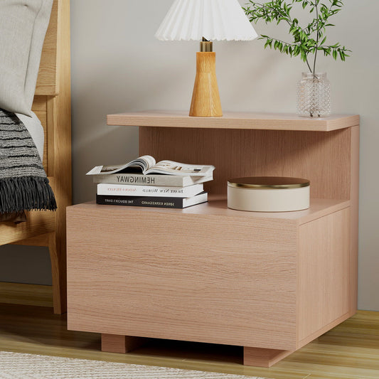 Manitoba Wooden Bedside Table with 1 Drawer - Pine