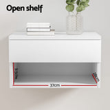 Ontario Wooden Bedside Table Floating Nightstand - White