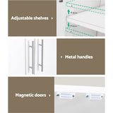 2 Door Buffet Sideboard Cupboard Cabinet Pantry - White