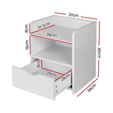 Baddeck Wooden Bedside Table - White
