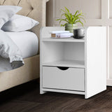 Baddeck Wooden Bedside Table - White