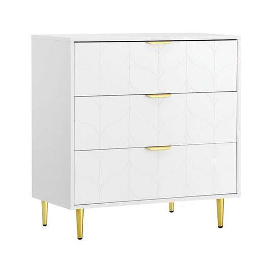 Artiss 3 Chest of Drawers Lowboy Cabinet - White