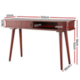 120cm Artiss Console Table 2 Drawers - Walnut