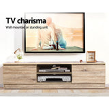 Halle 160cm TV Stand Entertainment Unit Lowline Storage Cabinet Wooden - Wooden